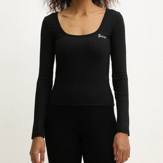 Guess Γυναικεία μακρυμάνικη μπλούζα Fabia Long Sleeve Rib Knit-Top